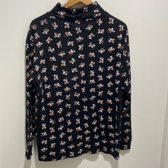 VINTAGE Womens 80s Mickey Mouse Disney Novelty Cotton Black Turtleneck Sz L - Picture 5 of 5